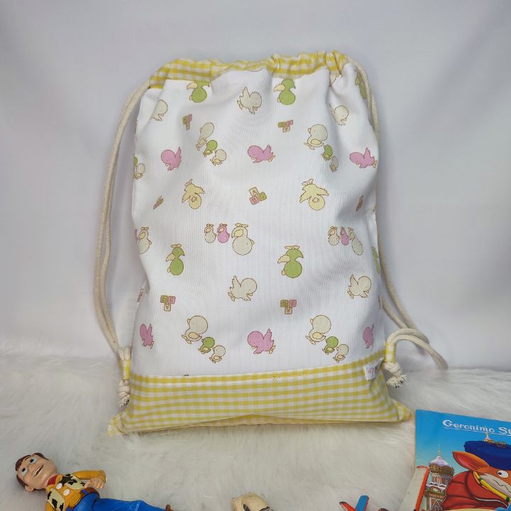 Saco mochila infantil Vichy Amarillo